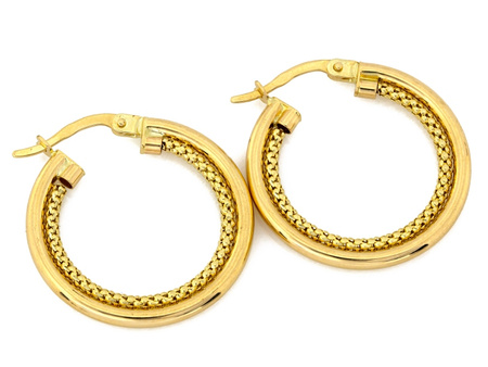 Kolczyki złote podwójne koła 25mm