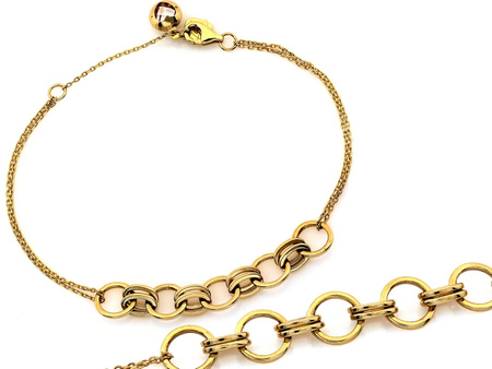 Bransoletka złota wstawka z z małych obręczy