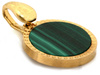 Zawieszka złota okrągła z malachitem
