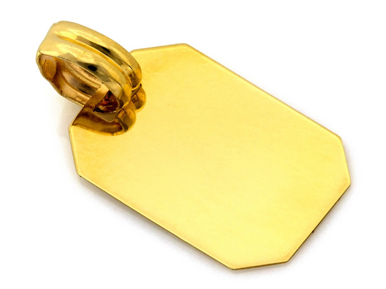 Złoty nieśmiertelnik pod grawer