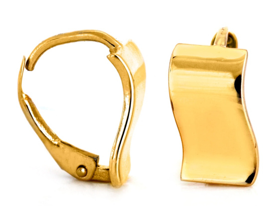 Kolczyki złote błyszczące gładkie angielskie