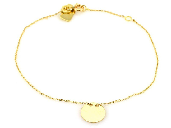 Złota bransoletka celebrytka z kółkiem