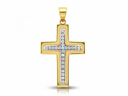 Złoty krzyżyk z cyrkoniami dla kobiety