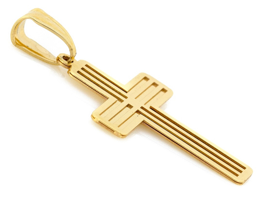 Złoty krzyżyk zawieszka wisiorek bez wizerunku