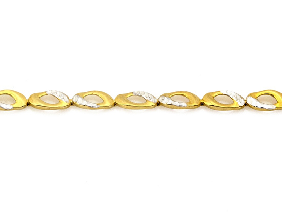 Bransoletka złota elementowa dwukolorowa