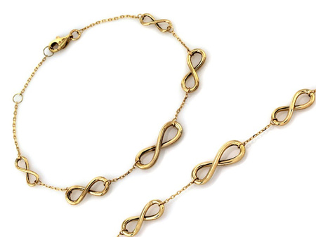 Bransoletka złota z nieskończonościami