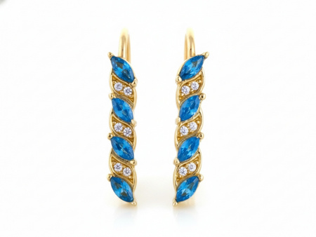 Złote kolczyki angielskie z cyrkoniami