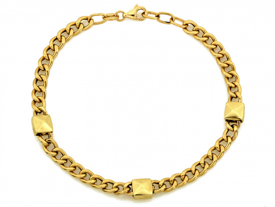 Bransoletka złota gruba z łączonych łańcuszków