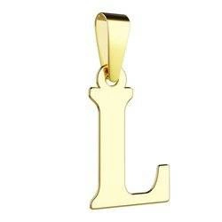 Złota literka L - mała zawieszka 333