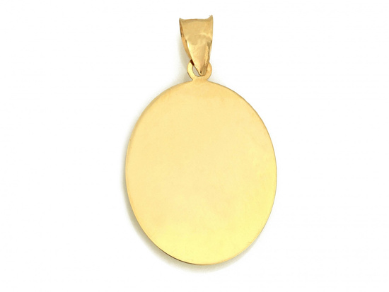 Zawieszka złota medalik owalny z emaliowanym Jezusem serce Jezusa