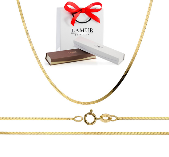 Złoty łańcuszek 585 taśma, żmijka