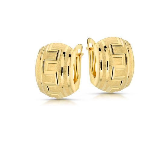 Złote kolczyki 585 diamentowane - greckie