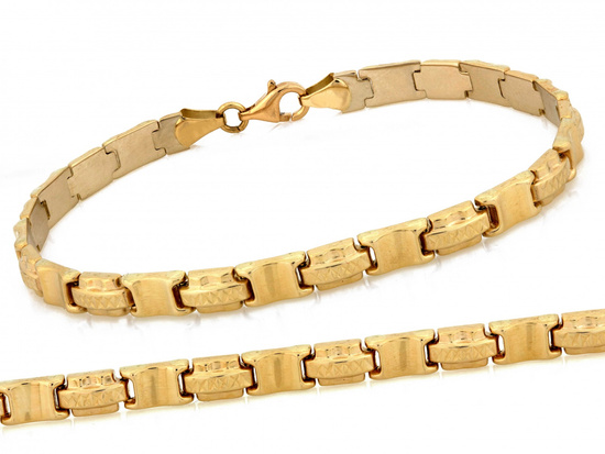 Bransoletka złota z ruchomych prostokątnych elementów