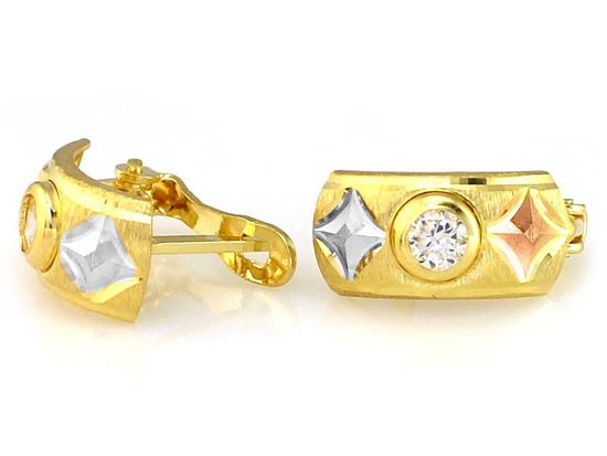 Kolczyki złote angielskie zapięcie z cyrkonią