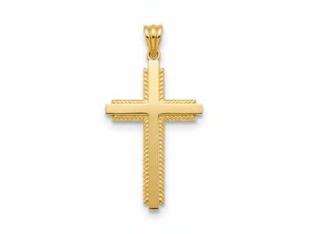 Złoty krzyżyk duży wisior zawieszka bez wizerunku
