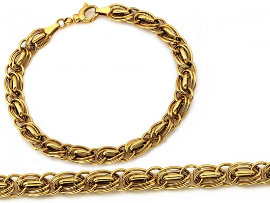 Bransoletka złota z łączonych przeplatanych ogniw