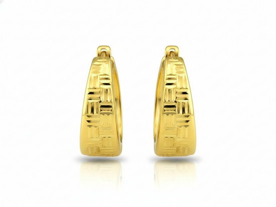 Kolczyki złote kółka diamenowane