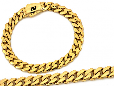 Bardzo gruba złota bransoleta męska pancerka