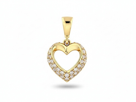Zawieszka małe złote serce z cyrkoniami