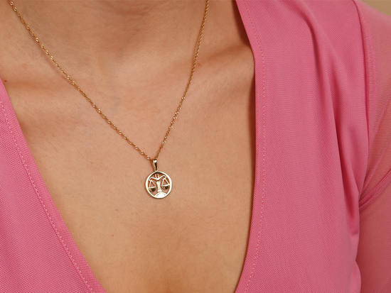 Zawieszka złota Waga wisiorek zodiak