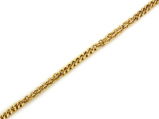 Złota bransoletka z różnorodnych łańcuszków