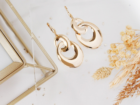 Kolczyki złote długie duże ruchome efektowne