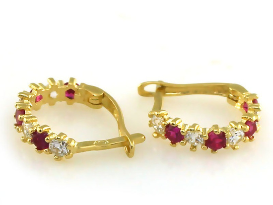 Dziewczęce kolczyki złote z cyrkoniami