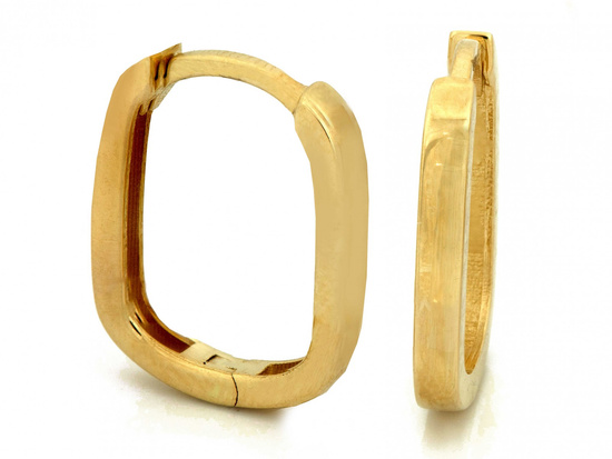 Kolczyki złote angielskie koła kwadratowe