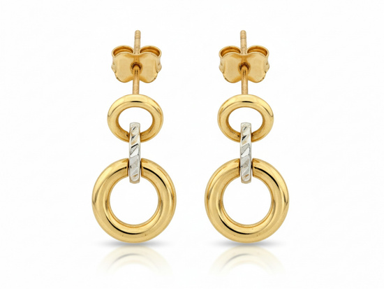 Kolczyki złote subtelne z kółeczek na sztyfcie