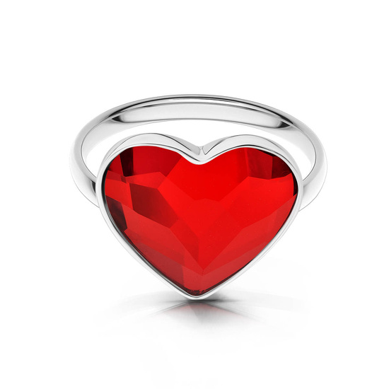 Srebrny pierścionek 925 z kryształem Swarovski - serce