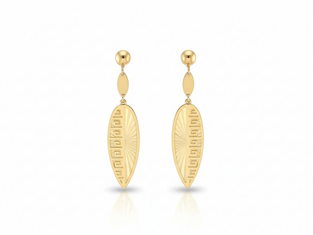 Kolczyki złote wiszące długie angielskie zapięcie na sztyfcie