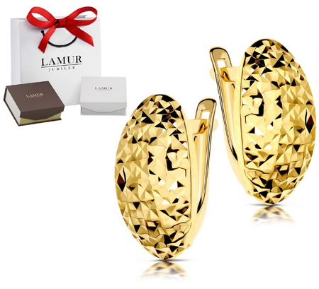 Złote kolczyki 585 diamentowane - klasyczne