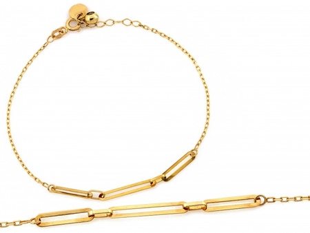 Bransoletka złota łańcuszkowa delikatna z dodatkiem dużych ogniw