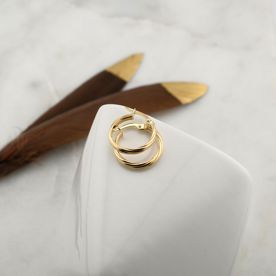 Złote kolczyki koła 375 - 18 mm