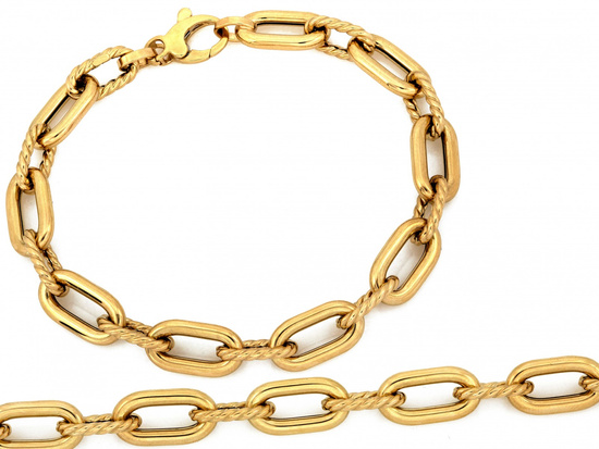 Złota bransoletka z dużych owalnych ogniw