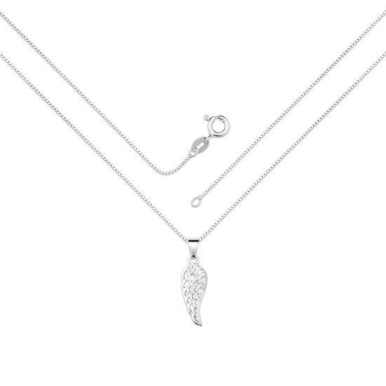 Naszyjnik srebrny 925 z diamentowymi cyrkoniami - skrzydło