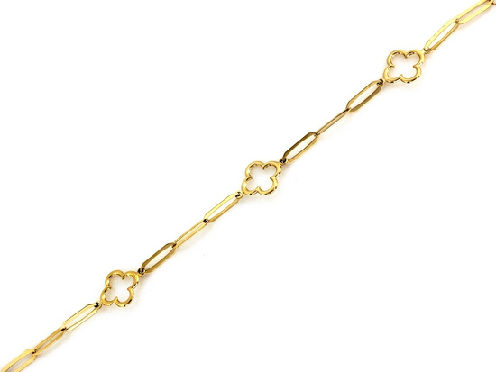 Bransoletka złota z modnych elementów na czasie