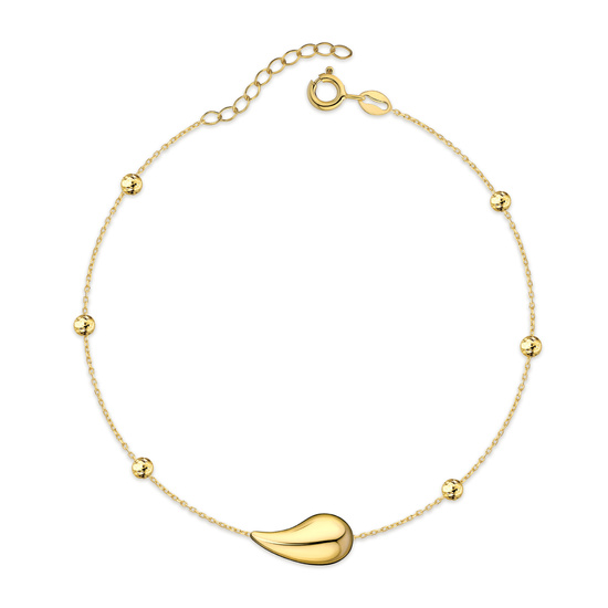 Złota bransoletka 375 nowoczesna kropla 