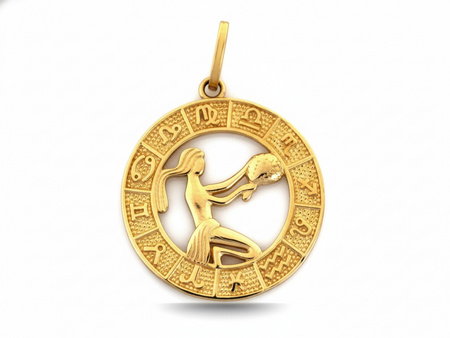 Złota Panna zawieszka zodiak wisiorek