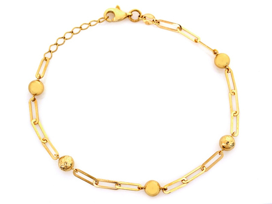Bransoletka złota modna z dużych ogniw z kulkami