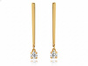 Kolczyki złote na sztyfcie wiszące z ruchomą cyrkonią