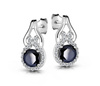 Srebrne kolczyki 925 z naturalnymi szafirami i diamentowymi cyrkoniami