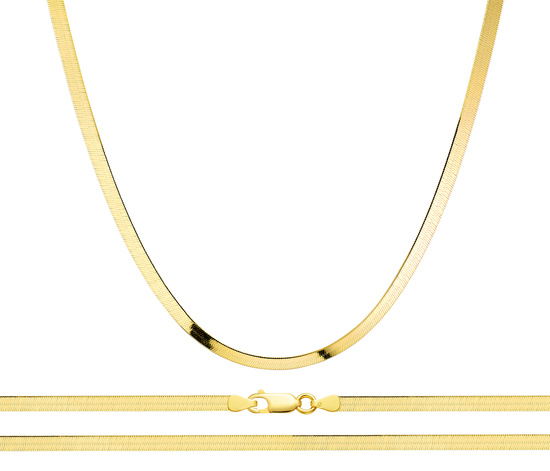 Złoty łańcuszek 585 taśma, żmijka 