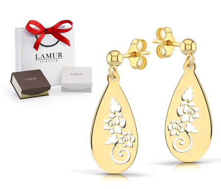 Złote kolczyki 585 - wiszące