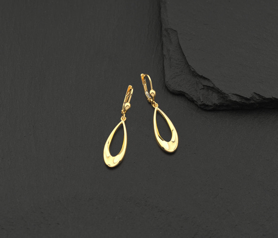 Złote kolczyki 375 - wiszące łezki