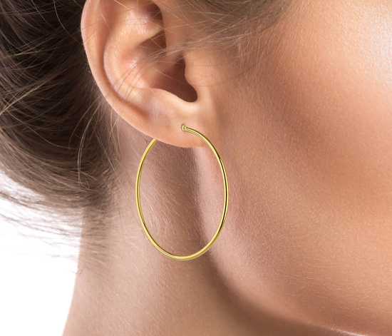 Złote kolczyki koła 375 - 53 mm