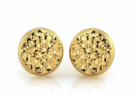 Kolczyki złote okrągłe przy uchu na sztyfcie