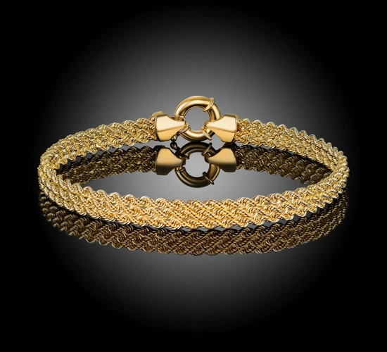 Złota bransoletka 585 kordel korda 