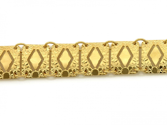 Bransoletka złota szeroka taśma z ruchomych elementów