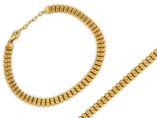 Bransoletka złota taśma z ruchomych elementów